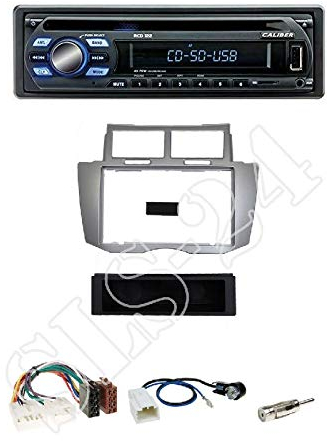 Caliber RCD122 CD USB SD AUX-IN MP3 Radio + Radioblende Silber für Toyota Yaris 2007-2011