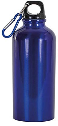 Borraccia in alluminio (400ml), con tappo in plastica e moschettone (royal)