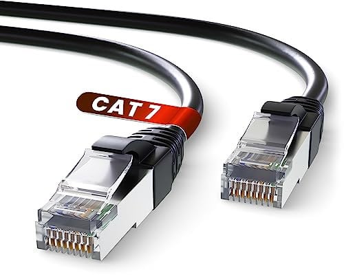 Mr. Tronic Cable Ethernet Cat 7 De 15m, Cable de Red LAN Con Conectores RJ45 Para una Conexión a Internet Rápida & Fiable - Cat7 con Conexión | Internet SFTP (15 Metros, Negro)