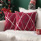 MIULEE Weihnachten Kissenbezug Dekorative Chenille Geometrisch Moderne Dekokissen Kissenbezüge Kissenhülle Zierkissen Sofakissen Für Sofa Wohnzimmer Schlafzimmer 2er Set 50x50 cm Rot