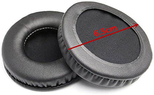 Ersatz-Ohrpolster aus Leder, kompatibel mit den meisten Kopfhörer-Modellen: rund, universeller Durchmesser 65 mm, 6,5 cm