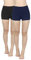 4How 2er Pack Sport Shorts Damen kurz eng Tights Radlerhose Baumwolle Sporthose Fitness Yoga Cycling Shorts Hotpants Blickdicht Schwarz+Blau L