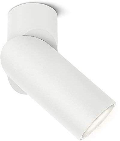 SSC-LUXon TOBI-L weißer Aufbaustrahler inkl. LED GU10 Lampe wechselbar 5W neutralweiß 230V - Spotleuchte Wand Spot schwenkbar