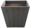 Pot de fleurs carré ou rond en plastique effet bois gris foncé (1, carré)