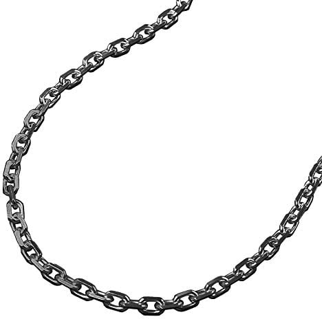 Unbespielt Halskette Ankerkette 60 cm x 2 mm 925 Silber rhodiniert geschwärzt mit Schmuckbox