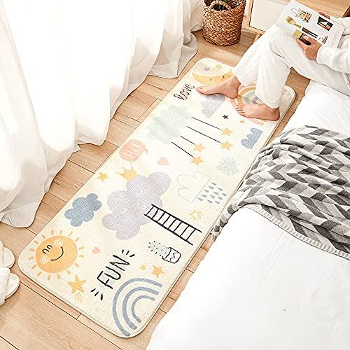 Läufer Teppich Rechteck Runner Modern Kinderteppich Waschbare für Babyzimmer Kleinkinderzimmer Wohnzimmer Schlafzimmer Kinderteppiche Teppiche Flauschige Kinder Schutzmatten Kindermatte 60 x 160 cm