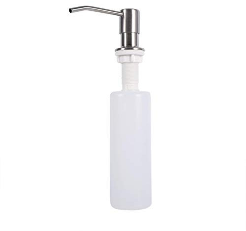 Seifenspender Spüle, 300 ML Seifenspender Einbau, Seifenspender Spülbecken Küche, Küche Spülmittelspender, 360° drehbare Edelstahlpumpe, von Oben befüllbar, für Küche Waschbecken