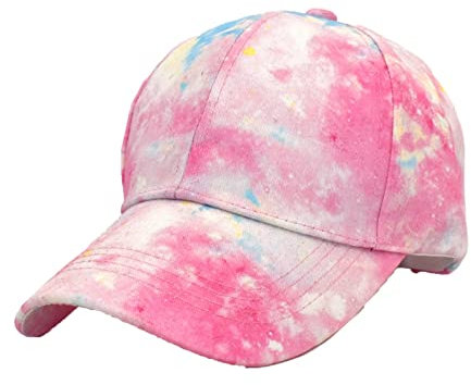 Hippie-Batik-Mütze Bedruckt Bunt Sommer Cool Visor Cap Damen Baseball Cap mit Batik Muster Klettverschluss Verstellbar Batic Dye Baseball Cap