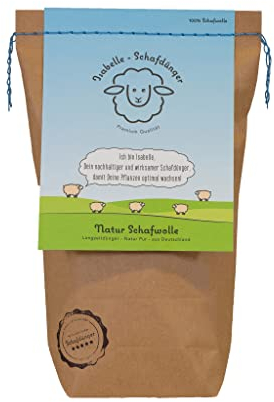 Natur Schafwolle - 100% Schafwolle, natürlicher Dünger aus Schafwolle (900g)