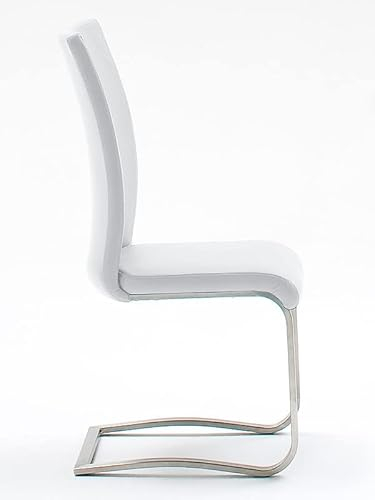 expendio Stuhlgruppe Freischwinger Arcadia, Kunstleder Farbauswahl, Gestell Edelstahl, Schwingstuhl Lederoptik, Set-Inhalt:4 Stück, Bezug:Weiss