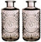 finehomegarden Glasflasche 2er Set farbig Glas Dekoflasche Flasche Vase grau Ø9cm H21cm Deko