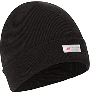 Mountain Warehouse Kids Thinsulate Knitted Beanie - Warm & Cosy, Boys & Girls Hat - Best for Autumn Winter, Walks & Outdoors Black L