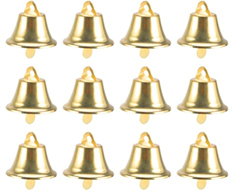Operitacx 120 Stück Jingle Bells Gold Glöckchen Zum Basteln Kleine Weihnachtsglöckchen Metall-Bastelglocken Für Kranz Ferienhaus Weihnachtsdekoration 14Mm