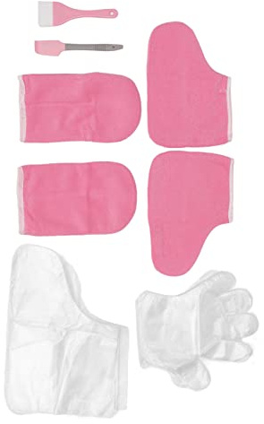 Paraffinwachsbad Set, Wachshandschuhe, Fußset, Wachshand Fußeinlagen, Paraffinrosa Flanell, Warm Halten, Einweghandschuhe, Wachshandschuhe, Fußset