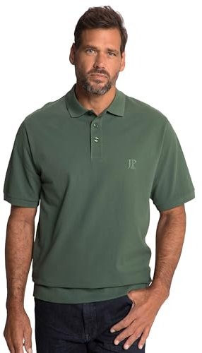 JP 1880 Herren große Größen Übergrößen Menswear L-8XL bis 8XL, T-Shirt, Poloshir, JP1880-Brustdruck, Bauchshirt, Piqué, trübes grün XXL 712617198-XXL