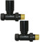NRG Modern Design Radiator Valve 15mm Manual Straight Valves One Pair Black