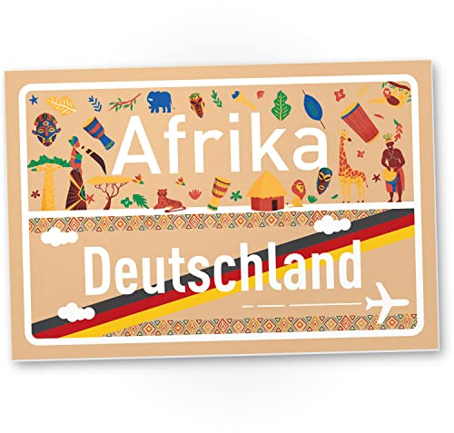 DankeDir! Afrika Deutschland Ortsschild - Schild 30 x 20 cm - Geschenk Idee Gutschein Reise Urlaub Reisegutschein Männer & Frauen Geldgeschenk Abschiedskarte Geschenkidee Deko Karte