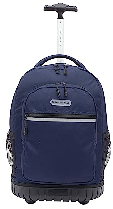 Travelers Club 18 Rolling Backpack with Shoulder Straps, Navy Blue