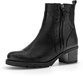 Gabor Damen Ankle Boots, Frauen Stiefeletten,Moderate Mehrweite (G),Lammfell,reißverschluss,bootee,booties,halbstiefel,schwarz,40.5 EU / 7 UK