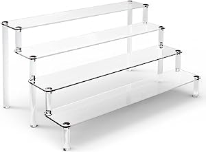 Gonice 4 Etagen Transparenter Acryl-Display-Erhöhung Cupcake-Ständer für Funko Pop-Kollektionen, Parfüm, Kosmetik, Organizer, Desserts, Halter (4T-1Stück)