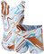 Dancina Turnanzug für Mädchen 2-teiliges Set Gymnastikanzug mit Hose für Kinder 128/134 Aqua/Bronze