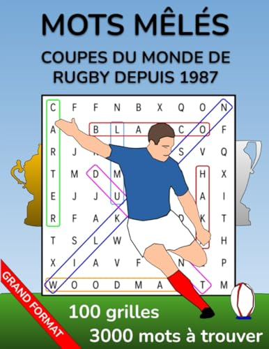 Mots-mêlés spécial Rugby : 100 grilles et 3000 mots pour être incolable sur les coupes du monde de rugby depuis 1987 | Éditions Masculine et féminine: ... stades, scores, records et plein de bonus !