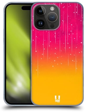 Head Case Designs Arancione Rosa Sfumature della Pioggia Neon Custodia Cover Dura per Parte Posteriore Compatibile con Apple iPhone 15 PRO Max