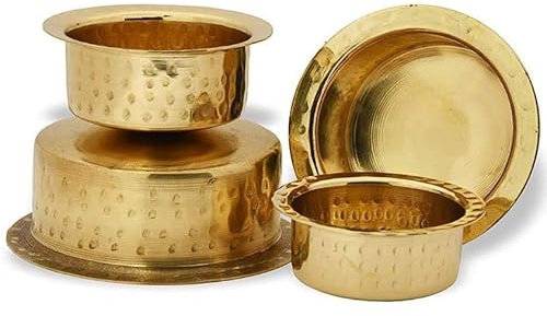 Jewellary hub Traditional Indian Kitchen Brass Patila | Tope Cooking Utensils | Topia Cookware Bhaguna | Rice Pots Combo 5 Pcs Sets 1, 2, 3, 4 and 5 Liters