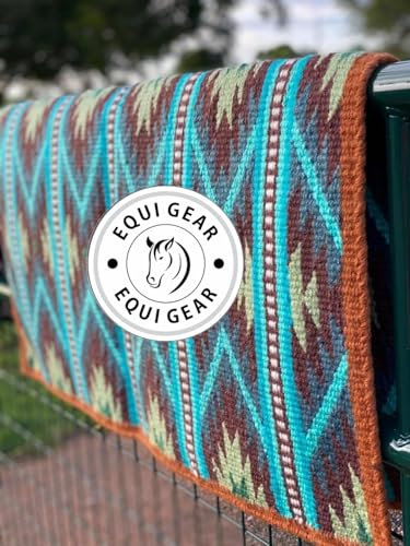 EQUIGEAR Western Show Horse Satteldecke aus neuseeländischer Wolle, Western-Design, handgefertigte Satteldecke, Wollpolster, Sensor Flex (Anpassung möglich), WK78 (34x38)