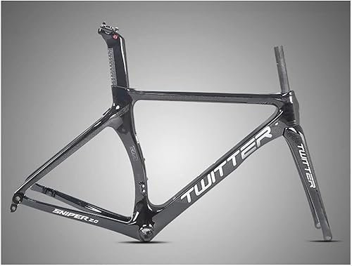 BUNIQ Kohlefaser-Rennrad-Rahmenset mit interner Führung, Fahrradrahmen mit Gabel, Sattelstütze, Scheibenbremse, 100/142 mm Steckachsenrahmen for 700c-Räder