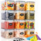 Cinnani 0.8L Boite de Rangement Cuisine Lot de 12, Sans BPA Bocaux Hermetiques Alimentaires en Plastique Scellée avec Couvercle, pour Stocker Les Cereales, Pâtes, Farine