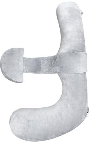 Labtec Coussin de Grossesse pour Dormir, Coussin de maternité et de Corps en Velours en Forme de F, Soutient Les Hanches, Les Jambes, Le Dos et Le Ventre des Femmes Enceintes