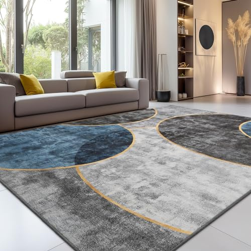 Sour Lemon Teppiche, Wohnzimmer, geometrische und Vintage-Teppiche, traditioneller, klassischer Flauschiger Vintage-Teppich, rutschfest, fusselfrei, Bedruckt, Bodenteppic