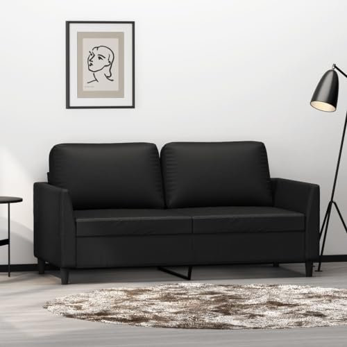 ShGaxin Sofa 2-Sitzer schwarz 140cm Kunstleder, Sofa, Wohnzimmersofa, modernes Design, Spar-Sitzsofa (SPU: 35933)
