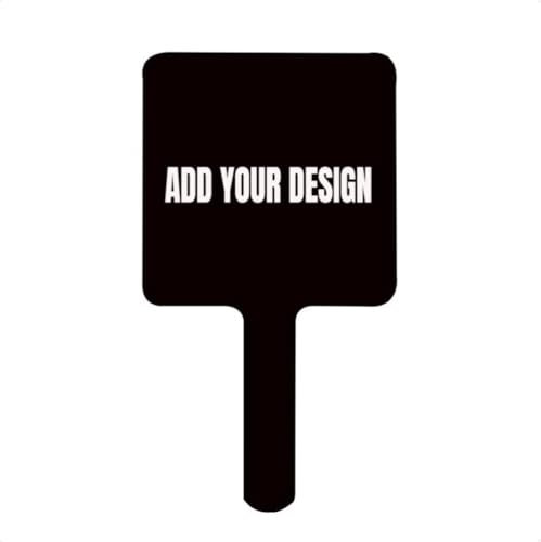 Personalisierte Hand-Make-Up-Spiegel, Personalisieren Sie Ihr Bild/Text, Große Handspiegel, Handspiegel Mit Griff, Salonspiegel Für Reise-Make-Up, Hand-Kompaktspiegel, Individuelles Design, 22 X 12