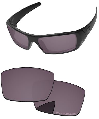 PapaViva Ersatzgläser für Oakley Gascan OO9014 60 mm Sonnenbrille, Graues Chrom, Gascan