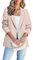 Timuspo Sakko Outfit Revers Langarm Kostüme & Blazer für Damen Casual Einfarbig Elegant Knopfverschluss Jacken mit 2 Seitentasche Khaki-Rosa L