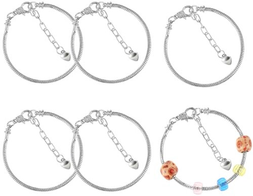 Teaaha 6 Stück Armband Verlängerung Kette, Einstellbare Armband Extender für Schmuck, Silber Ketten Verlängerungen für Halsketten und Armbänder, Schmuck Zubehör für Frauen
