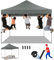 COBIZI Tente de Réception Pliante 3x3m Robuste sans Parois Latérales, Chapiteau de Fête Extérieur Commercial Facile à Monter, 3 Hauteurs Réglables avec Sac de Transport à Poignée, Gris