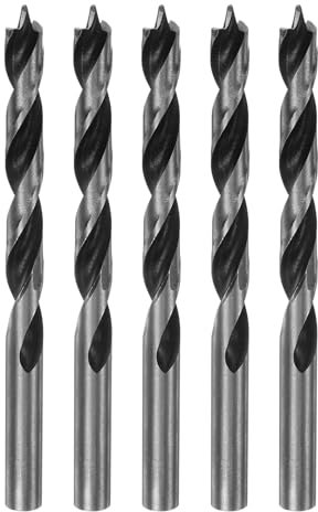 QUARKZMAN 5 Stück Holzbohrer 8,5 mm (21/64) Durchmesser Gerader Rund Schaft Bohrer Metrisch 3,1 Bohrtiefe Spiral Twist Bohrer für Schreiner Holzbearbeitung Kunststoff Gummi