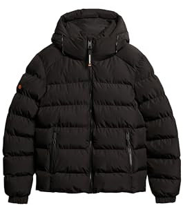 Superdry Hooded Sports Puffer Jacket Anorak für Herren, Schwarz, XXXL