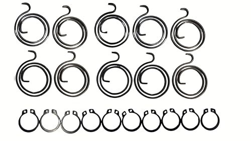 Generic Premium Door Handle Repair Kit - Set of 20 Springs & Circlips - Black - Zinc Coated Steel - 2.25 Turns, 1.8mm Thick - Universal Compatibility - Home & Office Doors