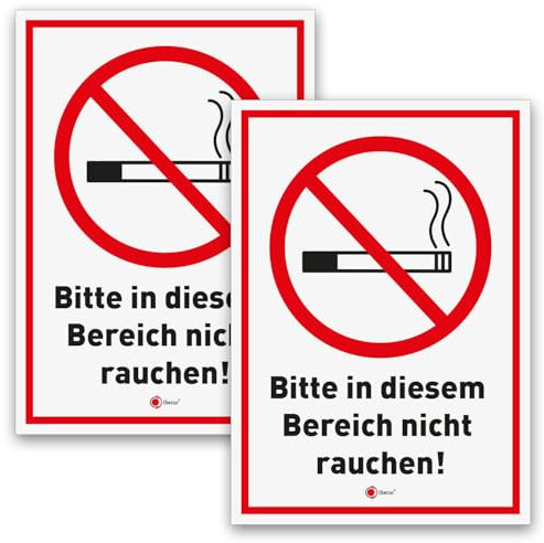 iSecur 2 Rauchverbot Aufkleber nicht rauchen I Nichtraucher I Warnhinweis I 21 x 14,8 cm I UV-Schutz I wetterfest I hin829