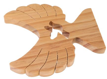 PRETYZOOM Elegante Engelstatue Engelskreuz Ornament Aus Holz Handwerk Einzigartige Wohnkultur Taufe