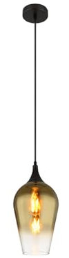 Pendellampe Esstischleuchte Hängelampe gold Glas Wohnzimmerleuchte H 120 cm