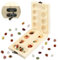 Mancala Brettspiel - Steinchenspiel - Kalaha - Strategiespiel Verdicktes Naturholz + Schöne Bunte Steine + Aufbewahrungsbeutel Intelligenzspiel Geeignet für Freunde Familie und Kinder [Steine]