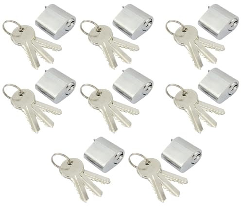 8 x Feuerschutztür-Schließzylinder, Türschlosszylinder, Feuerschutztür mit Schlüsseln, Ersatzzylinder, Türschlosszylinder