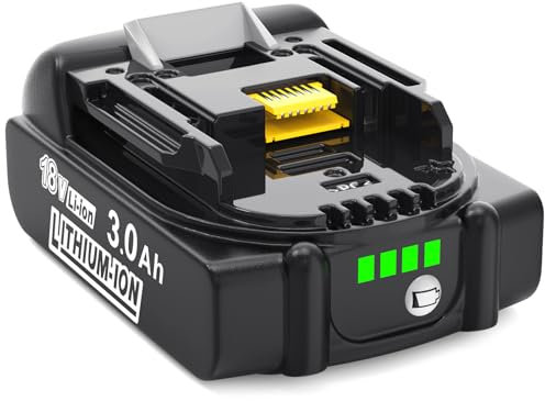 3Ah Replacement Battery for Makita 18V Battery: Li-ion Tool Battery Compatible BL1850B BL1860B BL1850 BL1860 BL1830B 194205-3 LXT400