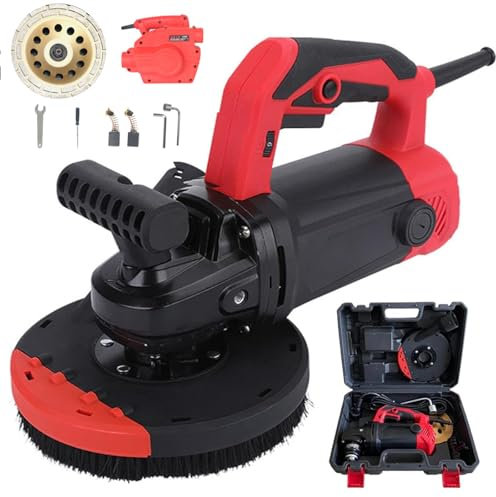 Multifunctional Concrete Grinding Machine, Wall Sander with 6 Speed Adjustment, 90° No Dead Angle, Diamond Disk, Wall Rough Planing | Stone Grinding, Concrete Grinder, Concrete Sander B