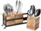3 Compartiments Porte Couverts en Bois, Porte Ustensiles de Cuisine, Organisateurs de Couverts, Plateau Amovible pour Ajuster l'espace et 2 Poignées Latérales pour une Mobilité Facile, 31.1x8.9x14.3cm